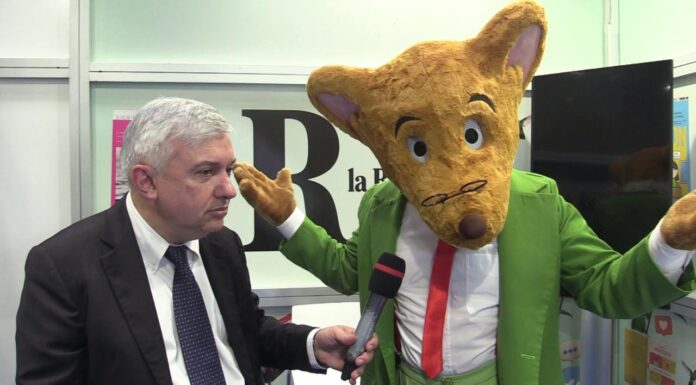 Due Direttori nel mondo cartoon. Molinari con Geronimo Stilton.