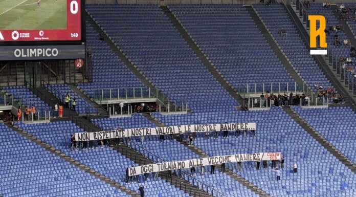 Calcio immagini negate. La Curva Sud vuota e lo striscione.