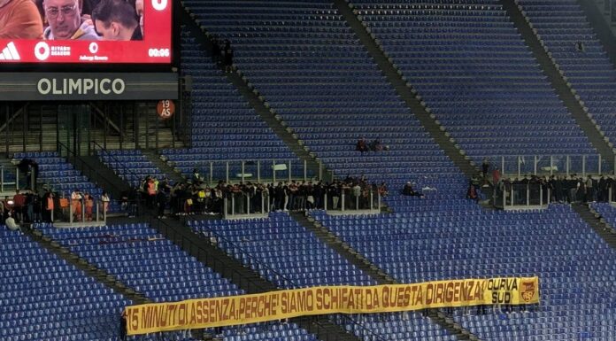 Protesta tifosi oscurata. La Curva Sud vuota durante Roma-Inter.